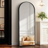 SEVOBAL 56"x18" Full Length Mirror with Arched Top Shatterproof Floor Mirror with Aluminum Frame for Living Room, Black, 147.5"*52"*3.2" - 2 of 4