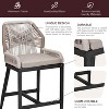 Woven Outdoor Counter Height Bar Stools Chairs Set of 2, Rattan Garden Counter Stools with Aluminum Frame with Backrest for Kitchen, Patio, Garden - 4 of 4