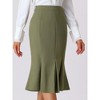 Hobemty Women's Elegant Below Knee Length Fishtail Skirt with Belt - 4 of 4