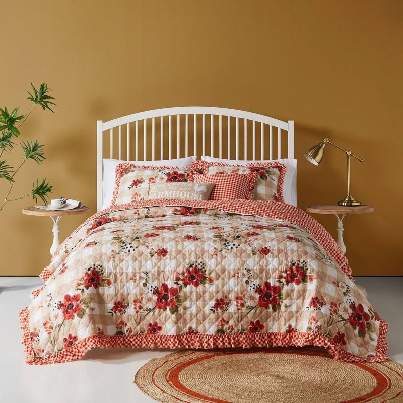 Greenland Home Fashions Wheatly Quilt Set Truffle, 3 of 8