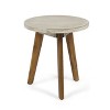 VYNXARIA Side table,Featuring a trendy round top supported by three cheekily jutting legs,Light Gray - 3 of 4