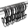 Home Mart Goods 12 Piece Set - Matte Black Heavy Duty Double Ear Shower Curtain Hooks Rings Rustproof Metal - 4 of 4