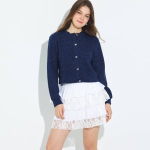 Women's Metal Heart Button Cardigan Sweater - Wild Fable™ : Target