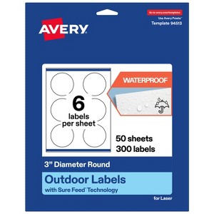 Avery Outdoor Waterproof Labels, 3" Diameter Round - 1 of 4