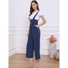 Allegra K Women's High Waist Wide Leg Belted Button Long Overalls Jumpsuit - 3 of 4