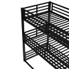 TopComfy Beds Twin XL over Bunk Bed Metal Triple Bunk Bed with Safety Guardrails Bunk Bed Bedroom Furniture for Bedroom, Black, 41.7"*78.4"*115.08" - 3 of 4