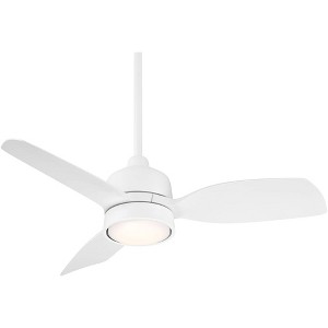 Casa Vieja 36" Verdin Modern Indoor Outdoor Ceiling Fan 3 Blade LED Light Remote Control Matte White Finish Bedroom Patio Living Room Damp Rated - 1 of 4