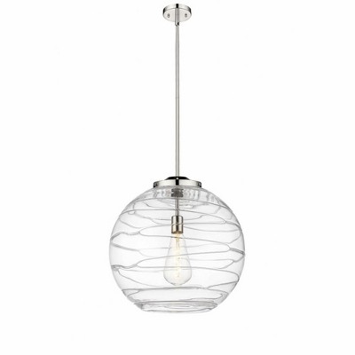 Athens Deco Swirl - 1 Light Pendant In Industrial Style-19.5 Inches Tall and 17.88 Inches Wide