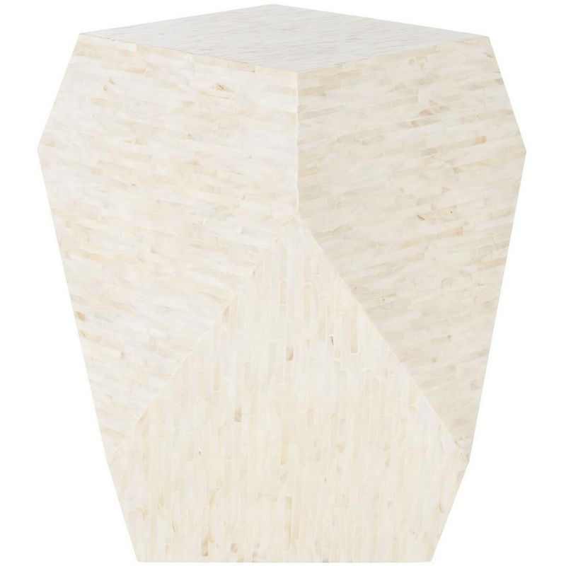 Lea Mosaic Geometric Side Table - Multi/Light Beige - Safavieh., 1 of 7
