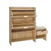 Okak 47.2in Shoe Cabinet, Freestanding Shoe Organizer with 2 Flip Drawers and 1 Large Shelf, Shoe Storage Cabinet for Entryway, Living Room, Brown - 4 of 4