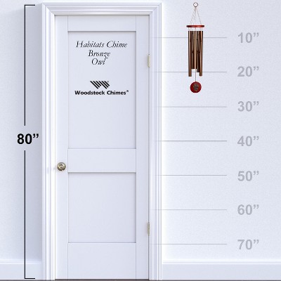 Bronze Owl Wind Chime with Bubinga Wood Finish