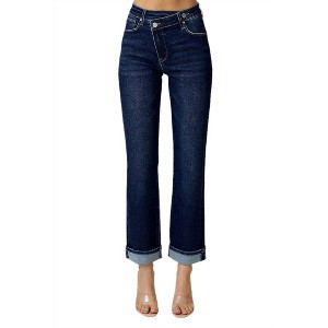 Women's High Rise Straight Leg with Cross Over Waistband - RISEN - 1 of 4