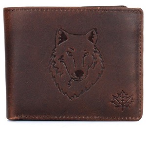 Karla Hanson CANADA WILD Men's Hunter Leather Wallet - Timber Wolf - 1 of 4
