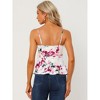 Allegra K Women's Floral Print Sleeveless V Neck Tie Waist Peplum Cami Top - 3 of 4
