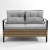 4-Piece Patio Sectional Low Dining Sofa Set with Steel Table, Blue Cushions, and Detachable Covers ââ‚?Comfortable Outdoor Conversation Set - 4 of 4