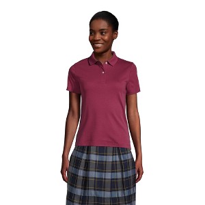 Lands' End School Uniform Women's Short Sleeve Feminine Fit Interlock Polo Shirt - 1 of 2