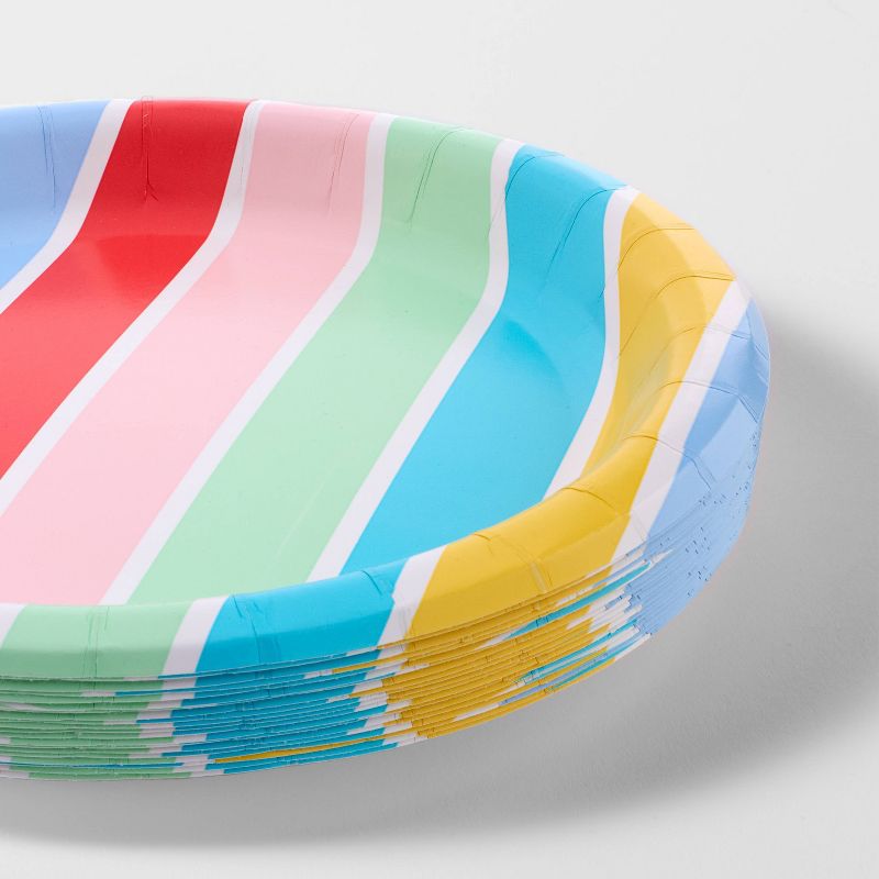 20ct 8.5&#34; Disposable Striped Dinner Plates - Spritz&#8482;, 3 of 4