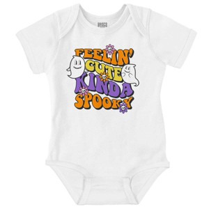 Halloween Feelin Cute Kinda Ghostly Baby Bodysuit Jumper Girls Brisco Brands - 1 of 4