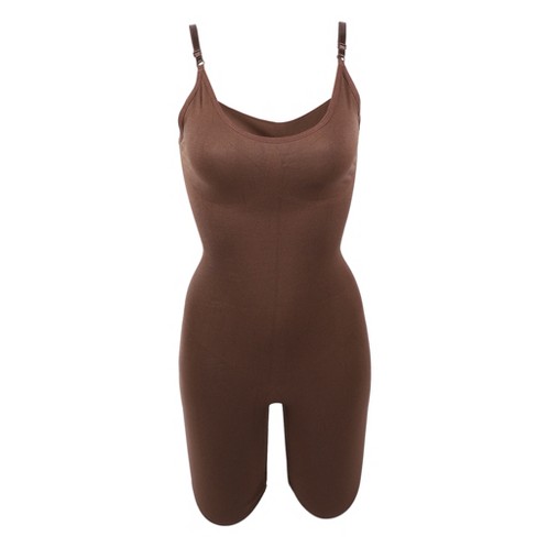 Unique Bargains Women Shapewear Tummy Control Full Bust Bodysuit Butt  Lifter Thigh Slimmer Brown Size L : Target