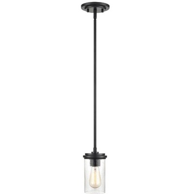 Millennium Lighting Taos 1 - Light Pendant in  Matte Black/Wood Grain