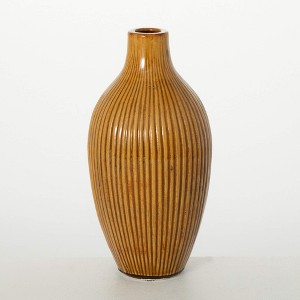 Sullivans 12.5" Amber Textured Bud Vase - 1 of 4