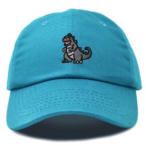 Dalix Giant Lizard Zilla Embroidered Cotton Dad Hat Baseball Cap Adjustable Glow in the Dark Mens - 1 of 4