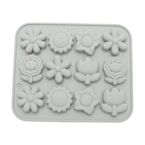Unique Bargains Chocolate Mould 12-Cavity Sunflower Tulip Floral Candy Mould Hand Wash 6.06"x5.04"x0.55" 1 Pc - 1 of 4