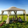 Costway Outdoor 10'x10' Gazebo Canopy Shelter Awning Tent Patio Screw-free structure Garden - image 2 of 4
