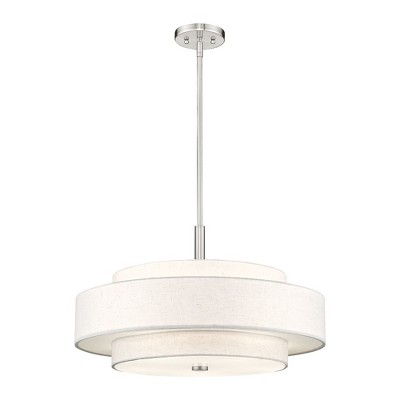 Meridian Brushed Nickel 5-Light Indoor/Outdoor Drum Pendant