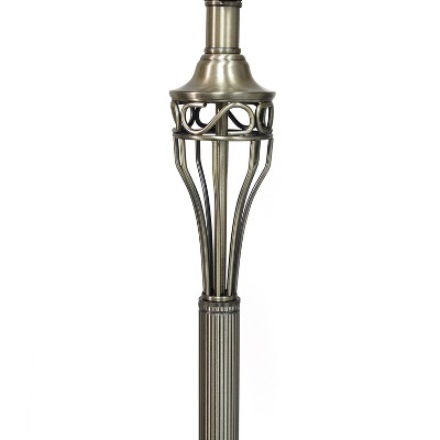 Antique Brass 3-Piece Lamp Set with White Bell Shades