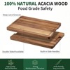 Large Natural Acacia Wood Cutting Board, 18"x12" Reversible Butcher Block with Deep Juice Groove & Side Handles, Durable Multipurpose Chopping Board - 2 of 4