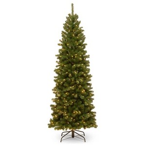6.5FT Green Artificial Christmas Tree with 250 Warm White LED Lights, 586 Branch Tips and Foldable Metal Base for Home Party Holiday Decorations - 1 of 1