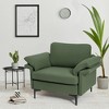 Costway Modern Fabric Accent Armchair Upholstered Single Sofa w/ Metal Legs Rust Red\Green - 3 of 4