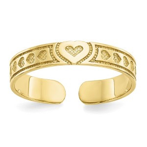 Black Bow Jewelry Heart Toe Ring in 10 Karat Yellow Gold - 1 of 4