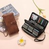 Wikineon Leather Credit Card Holder Wallet for Women RFID Blocking Large Capacity Bifold Zipper Card Case Organizer with Wristlet 45 Slots - 4 of 4