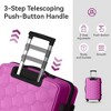 NAYSAYE Luggage PP Hardshell 3 Piece Spinner Set with TSA Lock for Carry On and Checked Luggage, Pink, 20.08"*11.81"*30.12" - 3 of 4
