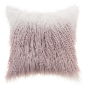 Unique Bargains Faux Fur Warm Fuzzy Square Plush Gradient Pillowcase 1 Pc - 1 of 4