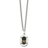 Chisel Stainless Steel with 14K Gold Accent and 1pt Diamond DAD Black Enameled Pendant on a 24" Curb Chain Necklace - 3 of 4