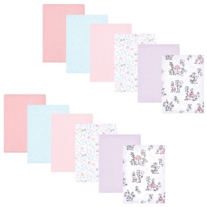 Hudson Baby Infant Girl Flannel Burp Cloth 12pk, Garden Fairies, One Size - 1 of 4