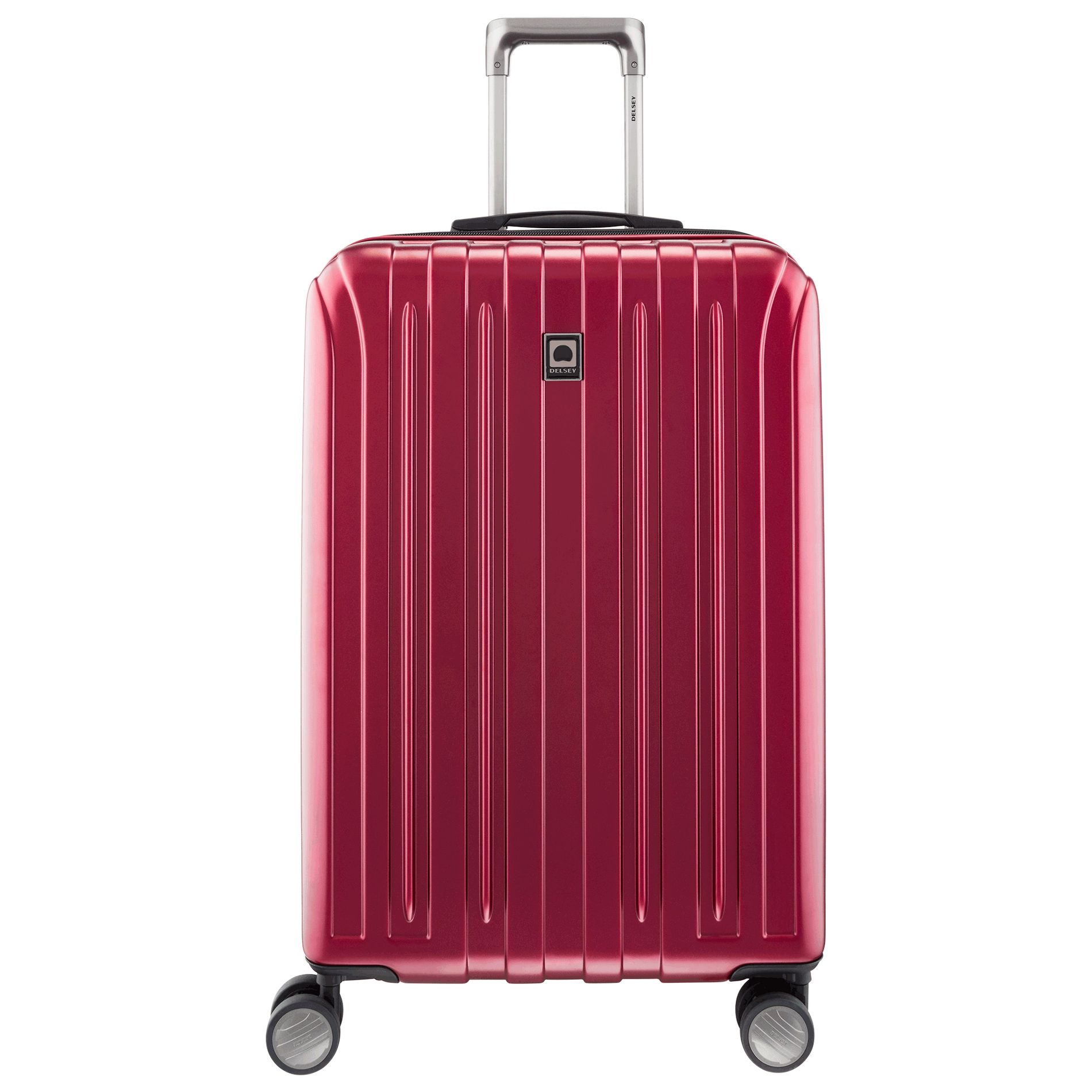 DELSEY Paris Titanium Expandable Upright Hardside Medium Checked Spinner Suitcase - Cherry Red