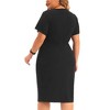 Agnes Orinda Women's Plus Size Retro Sheath Short Sleeve Business Pencil Bodycon Dresses - image 4 of 4