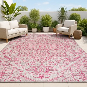 JONATHAN Y Estrella Bohemian Medallion Textured Weave Indoor/Outdoor Area Rug - 1 of 4