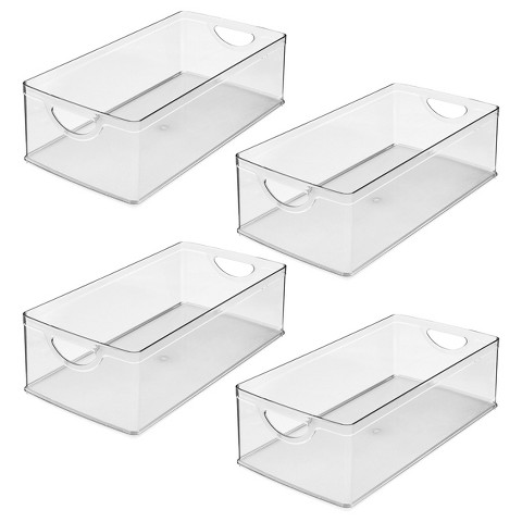 iDESIGN Plastic Kitchen Cabinet Storage Bins - Set of 4 - Clear - Made in USA