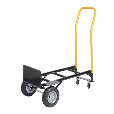 DOMETOUR Hand Truck Dual Purpose Push Cart with Swivel Wheels 330 Lbs Capacity Heavy Duty Platform Cart for Moving/Warehouse/Garden/Grocery