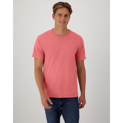 Hanes Originals Unisex Garment Dyed T-shirt Coral Craze L : Target