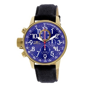 Invicta 1516 Men's Gold Blue Dial 1/10 Second Lefty Chronograph - 1 of 4
