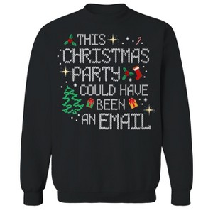 Rerun Island Men's Christmas Party Email Long Sleeve Graphic Cotton Pullover Sweatshirt - 1 of 1