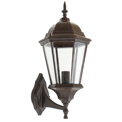 LuxenHome Aged Copper Finish Metal Outdoor Wall Light Brown