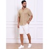 INSPIRE CHIC Men's Hollow Jacquard Camp Collar Short Sleeve Beach Texture Shirts - 2 of 4