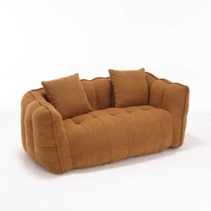 AENKYO Double Bean Bag Sofa Chair with Armrests, High Resilience Foam Chenille Chair for Two People Bedroom,Gaming,Reading - 1 of 4